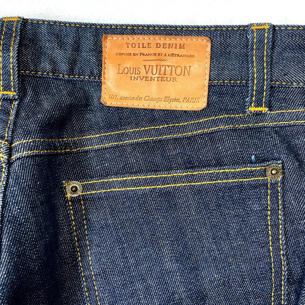 Auc Louis Vuitton Toile denim straight leg jeans - Picture 4 of 15